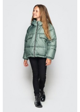 Cvetkov оливковая зимняя куртка для девочки Каталея
